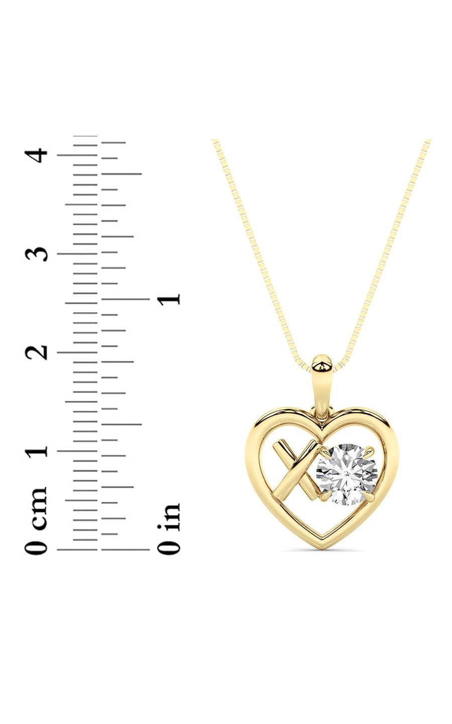 1CTW Round Shaped Lab Grown Diamond (F/VS) Necklace in 14K Yellow Gold