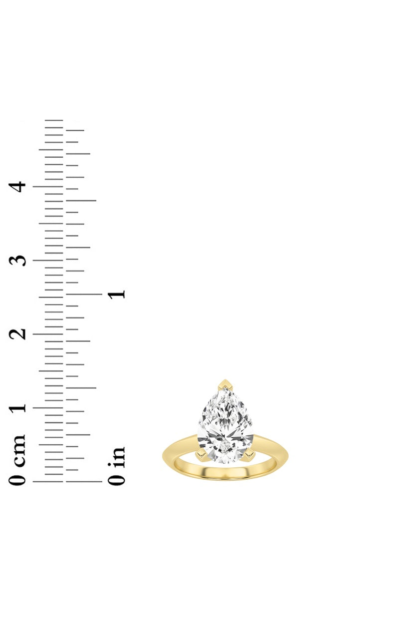 3CTW Pear Shaped Lab Grown Diamond (F/VS) Ring in 14K White Gold