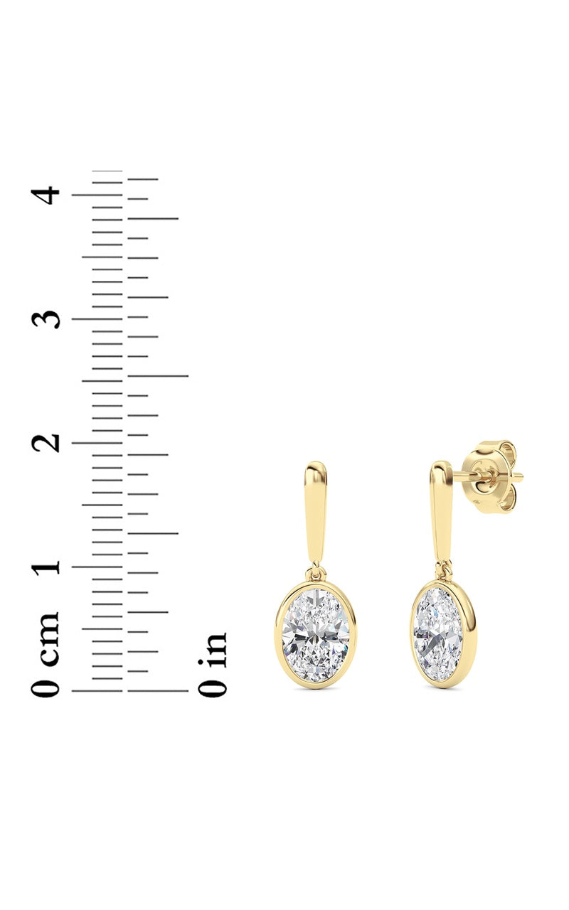 2 Cttw Bezel Set Drop Earrings in 14K White Gold