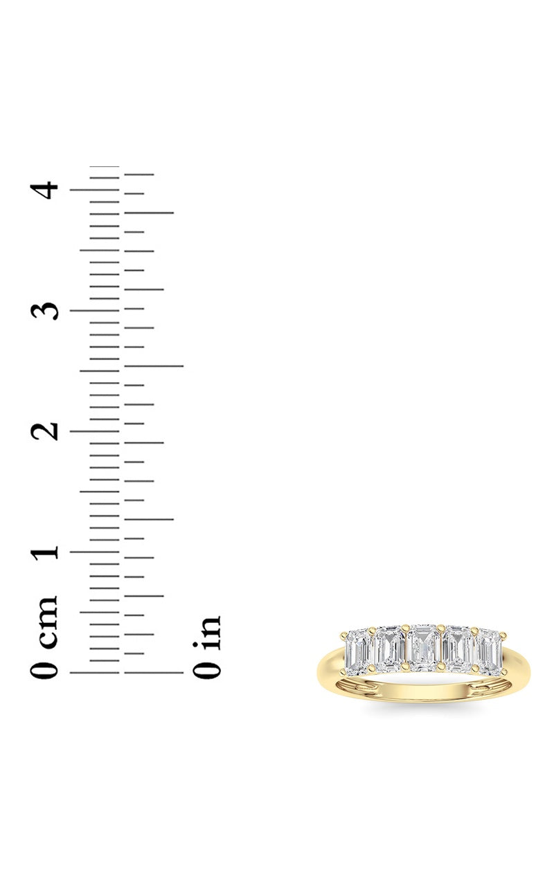 1 Cttw Five Stone Band Ring in 14K White Gold