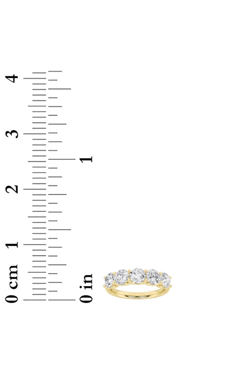 2 Cttw Five Stone Band Ring in 14K White Gold