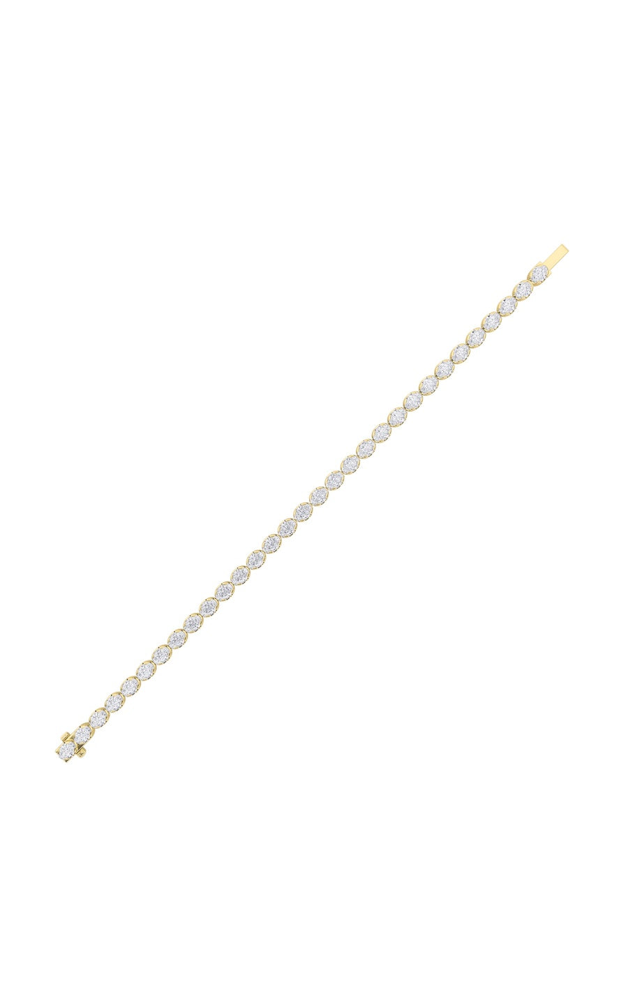 5.5Cttw Oval Shaped Lab Grown Diamond (F/VS) Tennis Bracelet in 14K Gold