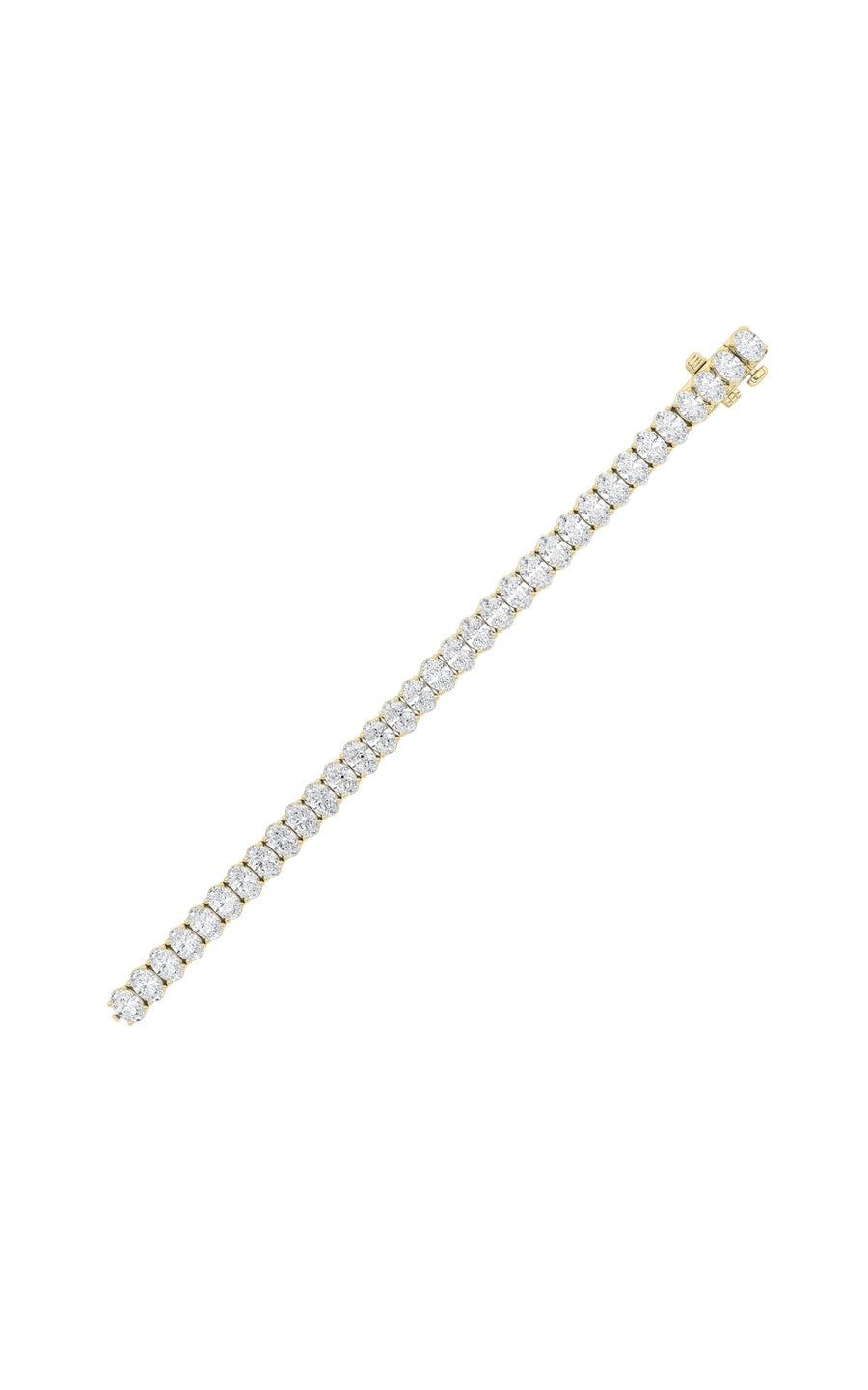 24Cttw Oval Shaped Lab Grown Diamond (F/VS) East West Line Bracelet in 14K Gold