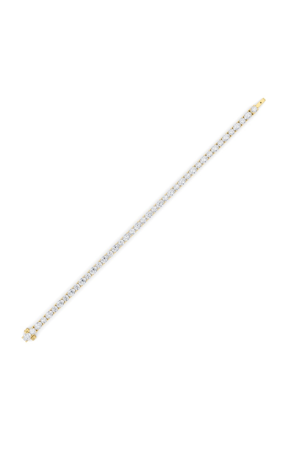 7Cttw Oval Shaped Lab Grown Diamond (F/VS) East West Bracelet in 14K Gold