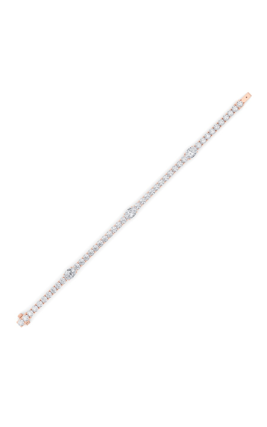 10Cttw Oval Shaped Lab Grown Diamond (F/VS) East West Station Bracelet in 14K Gold