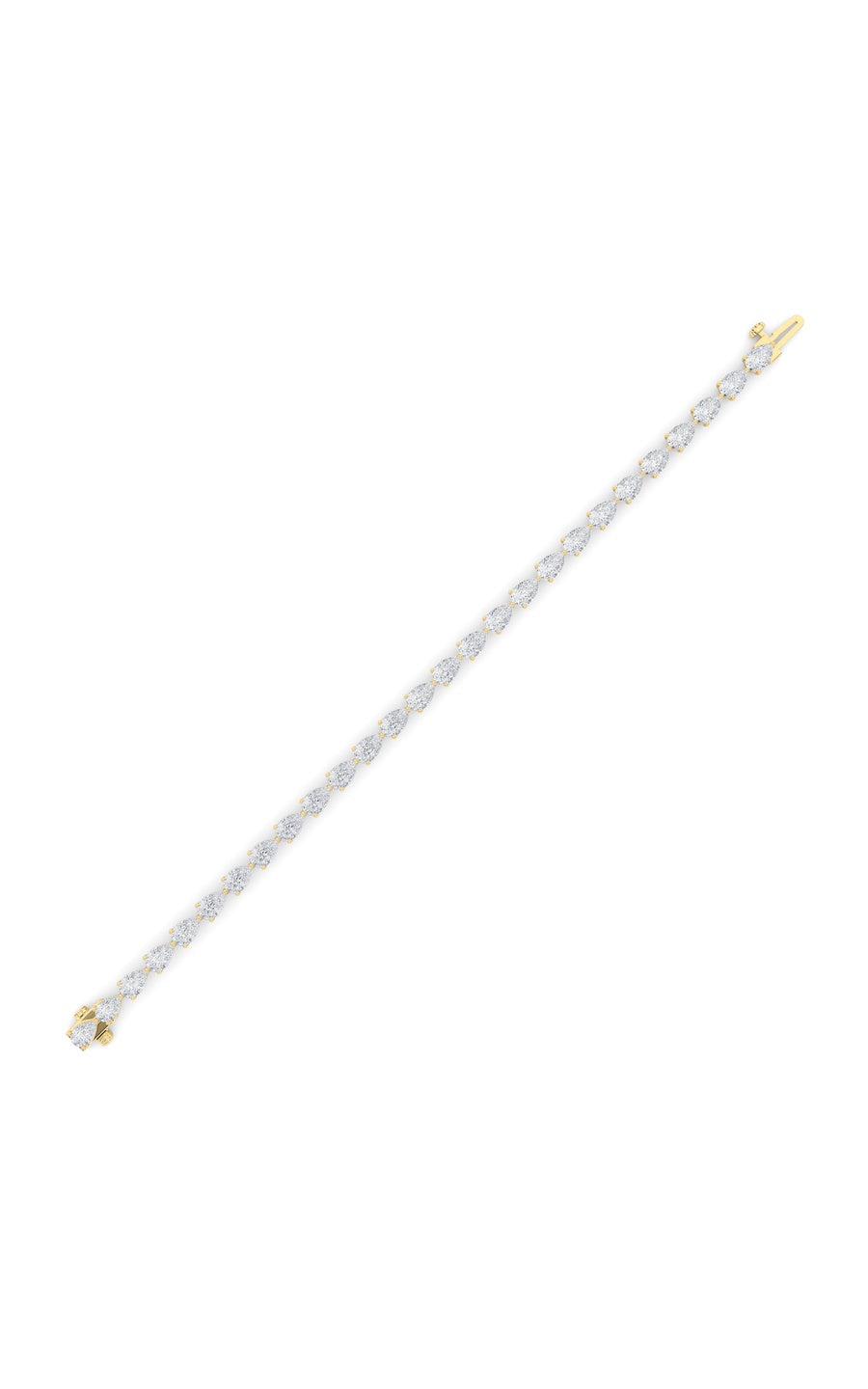 6Cttw Pear Shaped Lab Grown Diamond (F/VS) Fancy Line Bracelet in 14K Gold