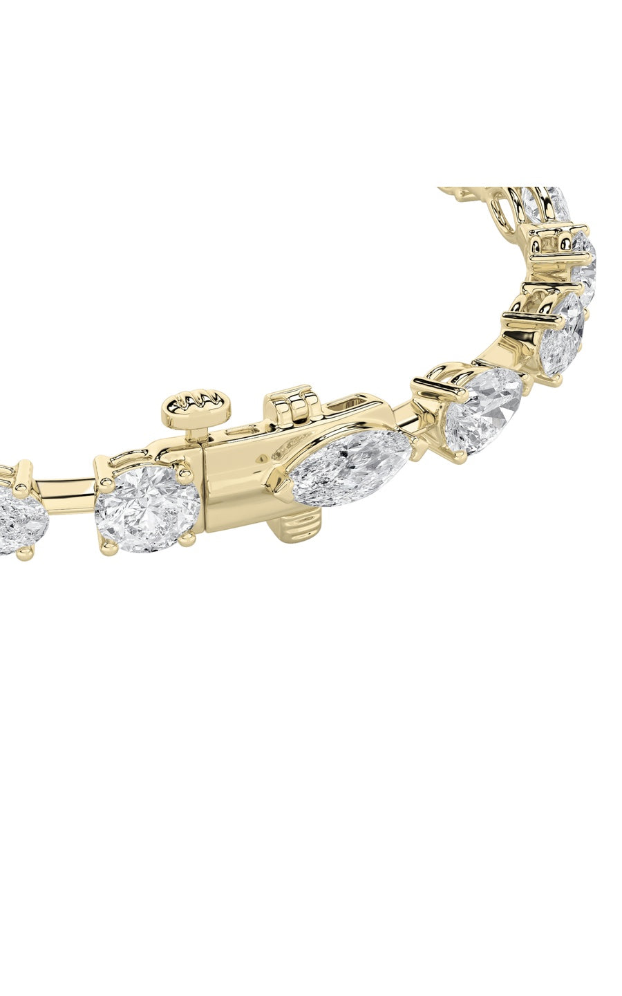 6Cttw Mix Shaped Lab Grown Diamond East & West Bracelet in 14K Gold (F/VS)