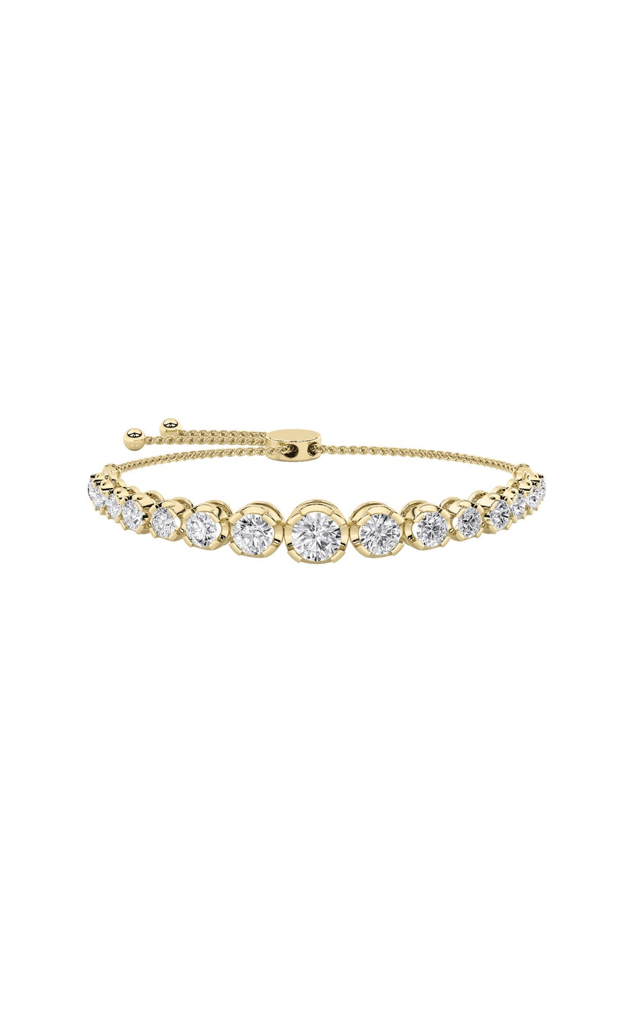3.5Cttw Round Shaped Lab Grown Diamond (F/VS) BoloBracelet in 14K Gold