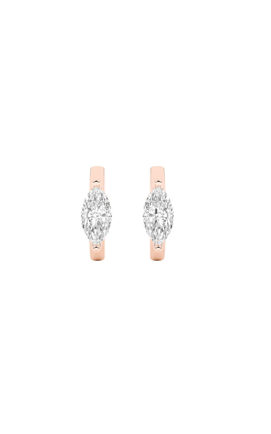 3.25Cttw Marquise Shaped Lab Grown Diamond (F/VS)Solitaire Huggie Earrings in 14K Gold