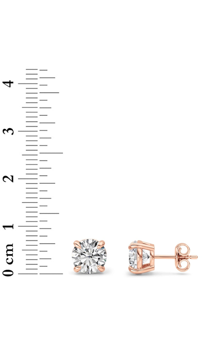 3CTW Round Shaped Lab Grown Diamond (F/VS) Classic Basket Set Stud Earrings in 14K Gold