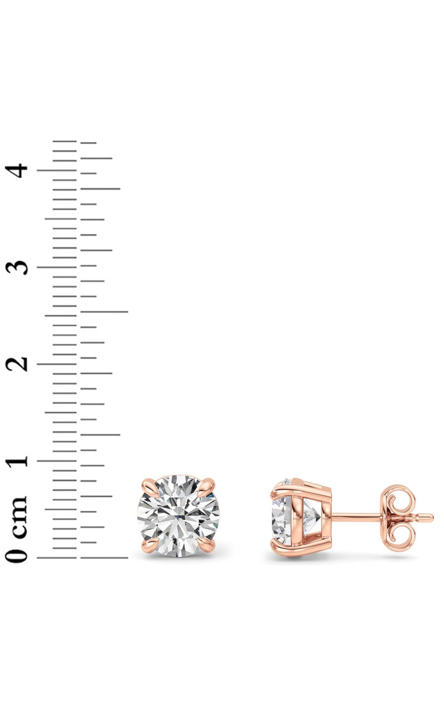5CTW Round Shaped Lab Grown Diamond (F/VS) Classic Basket Set Stud Earrings in 14K Gold
