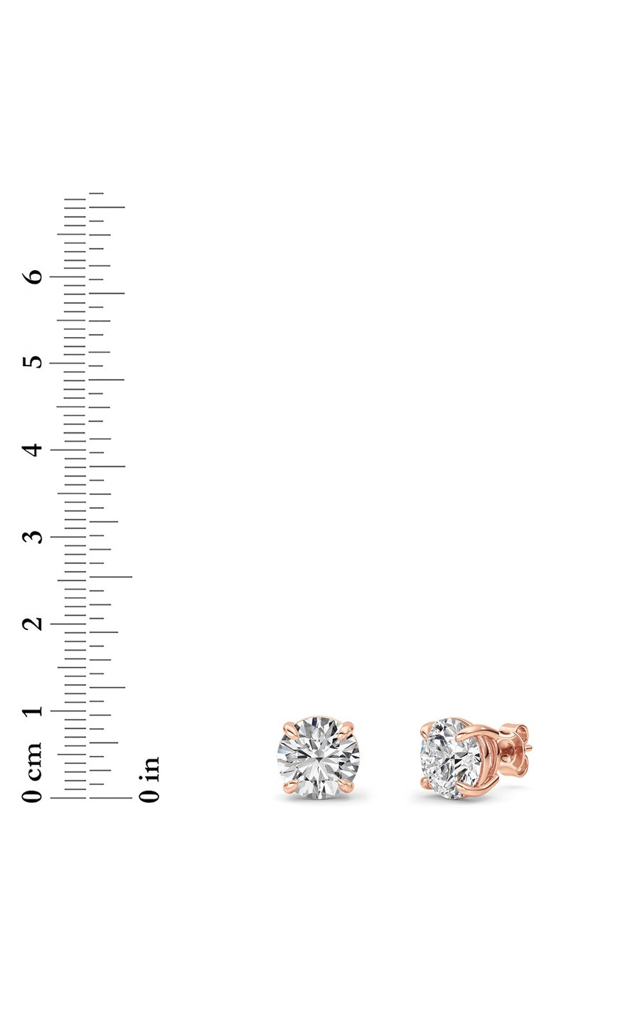 6Cttw Round Shaped Lab Grown Diamond (F/VS) Classic Basket Set Stud Earrings in 14K Gold