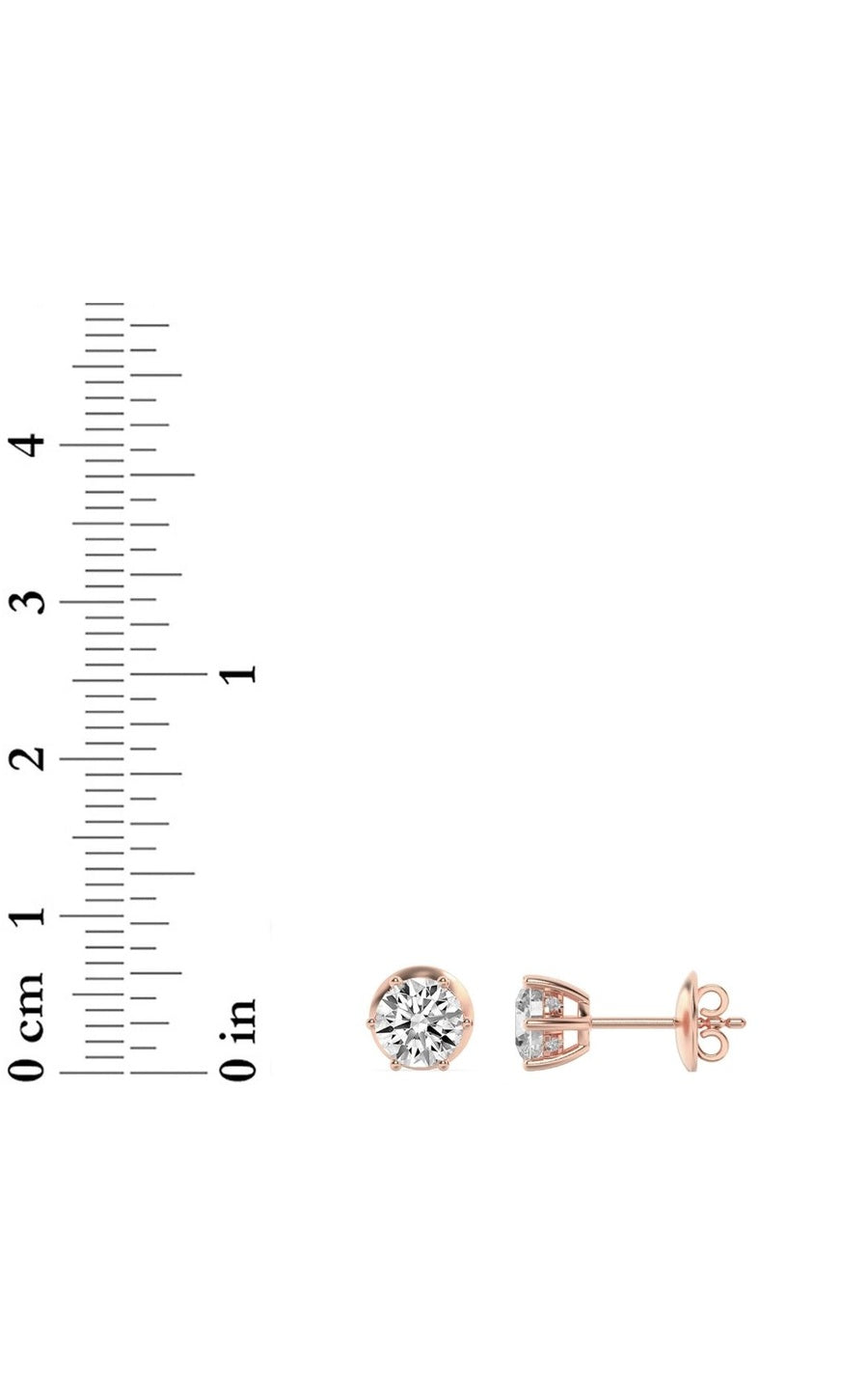 3Cttw Round Shaped Lab Grown Diamond (F/VS) HiddenHalo Stud Earrings in 14K Gold