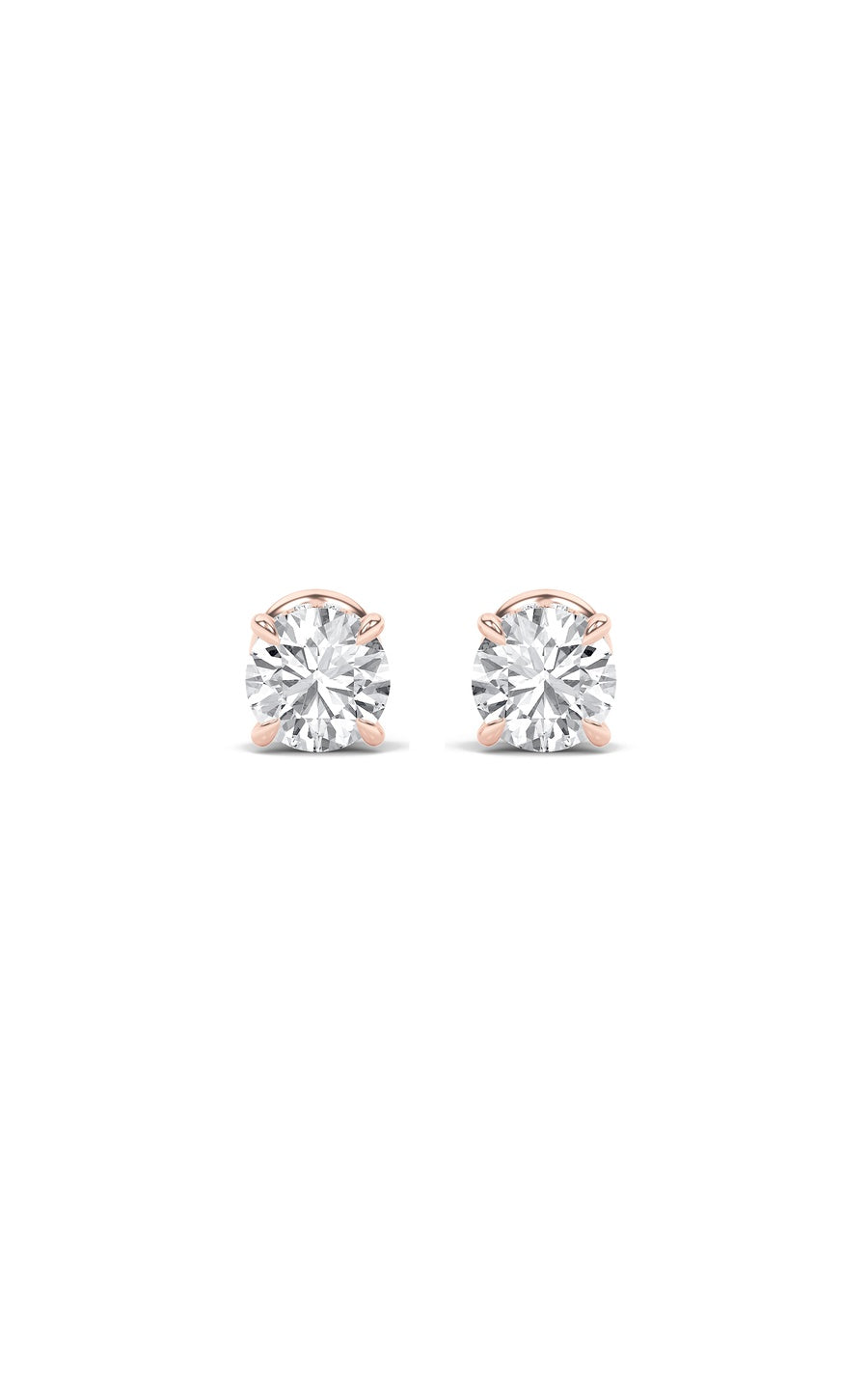 3Cttw Round Shaped Lab Grown Diamond (F/VS) HiddenHalo Stud Earrings in 14K Gold