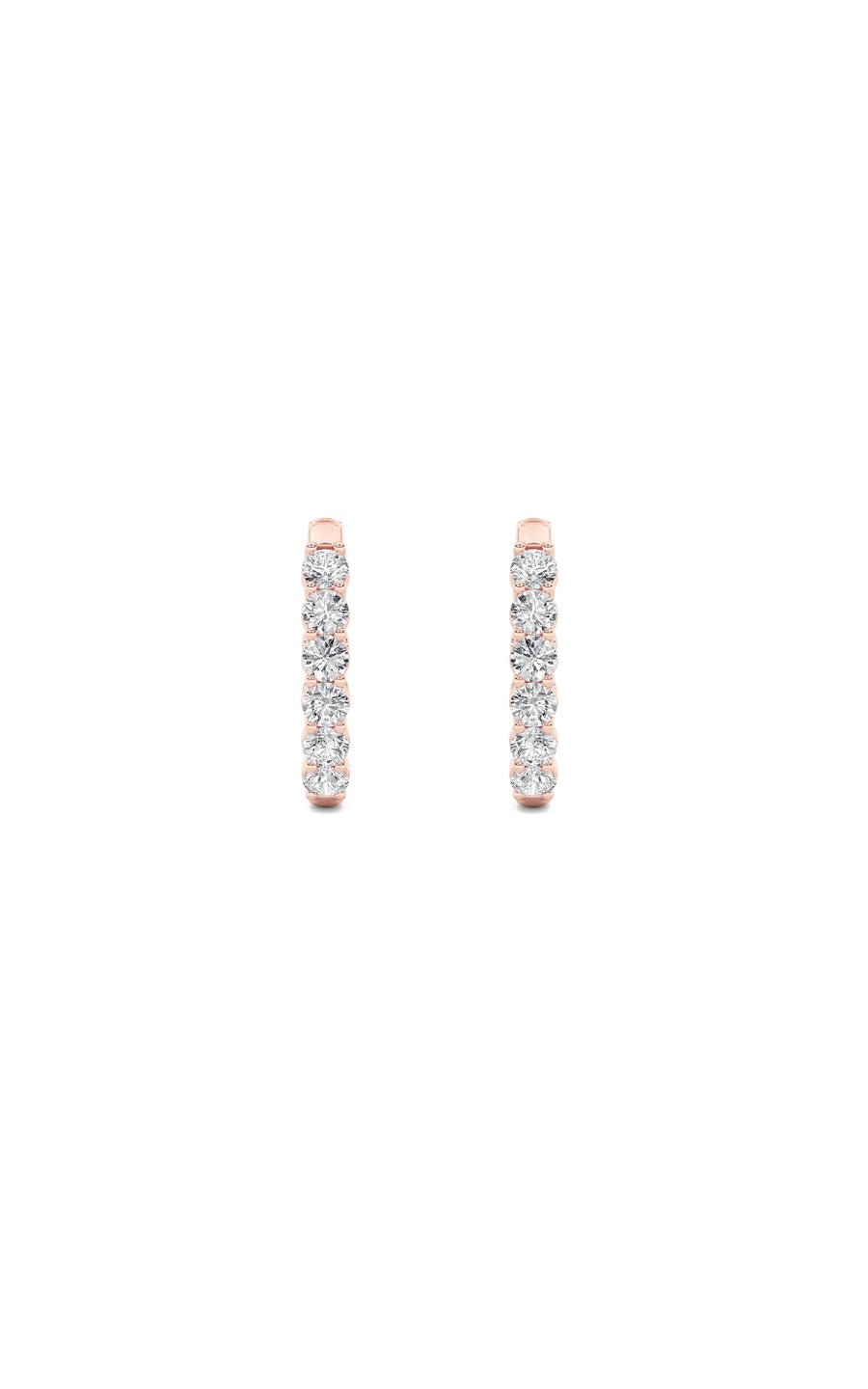 3Cttw Round Shaped Lab Grown Diamond (F/VS) InsideOut Hoop Earrings in 14K Gold