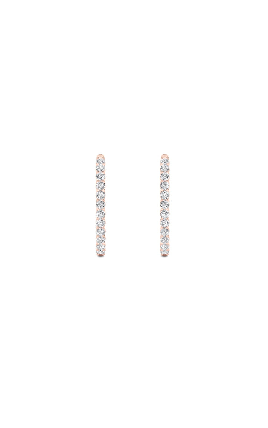5Cttw Round Shaped Lab Grown Diamond (F/VS) InsideOut Hoop Earrings in 14K Gold