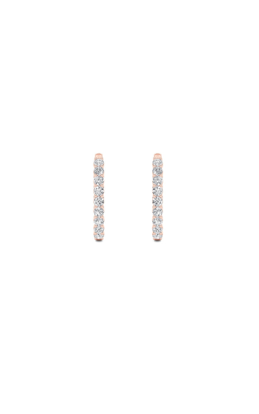 7Cttw Round Shaped Lab Grown Diamond (F/VS) Inside Out Hoop Earrings in 14K Gold