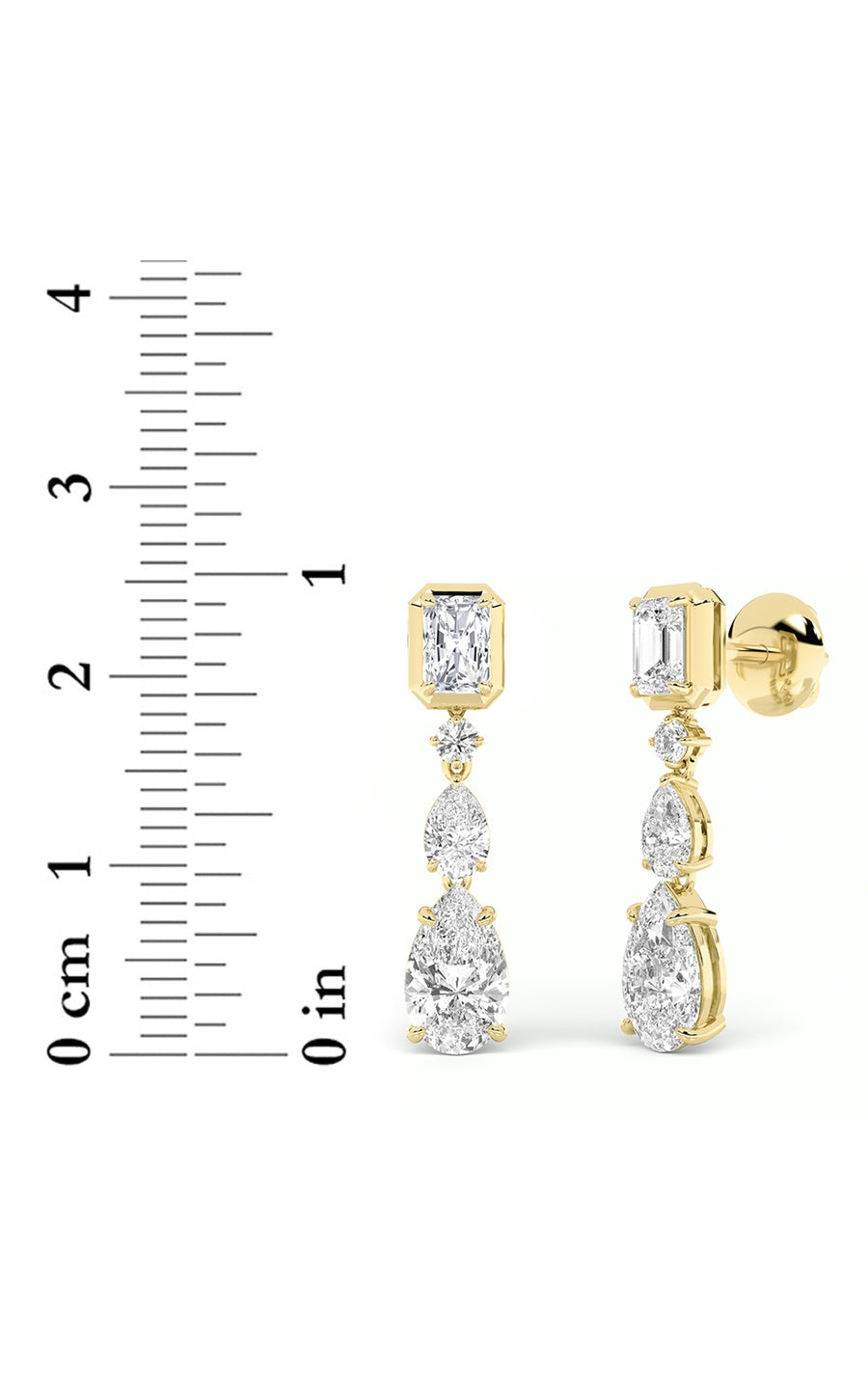 5.5Cttw Radiant Shaped Lab Grown Diamond (F/VS) Dangle Earrings in 14K Gold