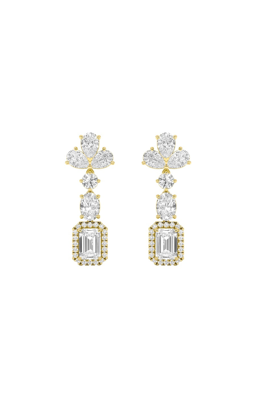 5.5Cttw Radiant Shaped Lab Grown Diamond (F/VS) Dangle Earrings in 14K Gold