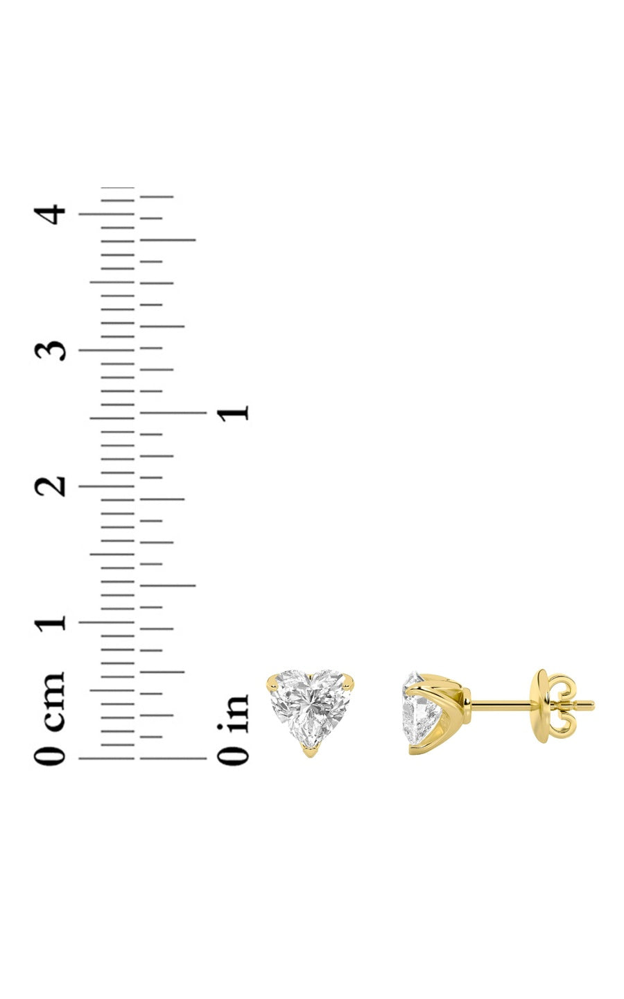 2CTW Heart Shaped Lab Grown Diamond (F/VS) Heart Shaped Earrings in 14K Gold