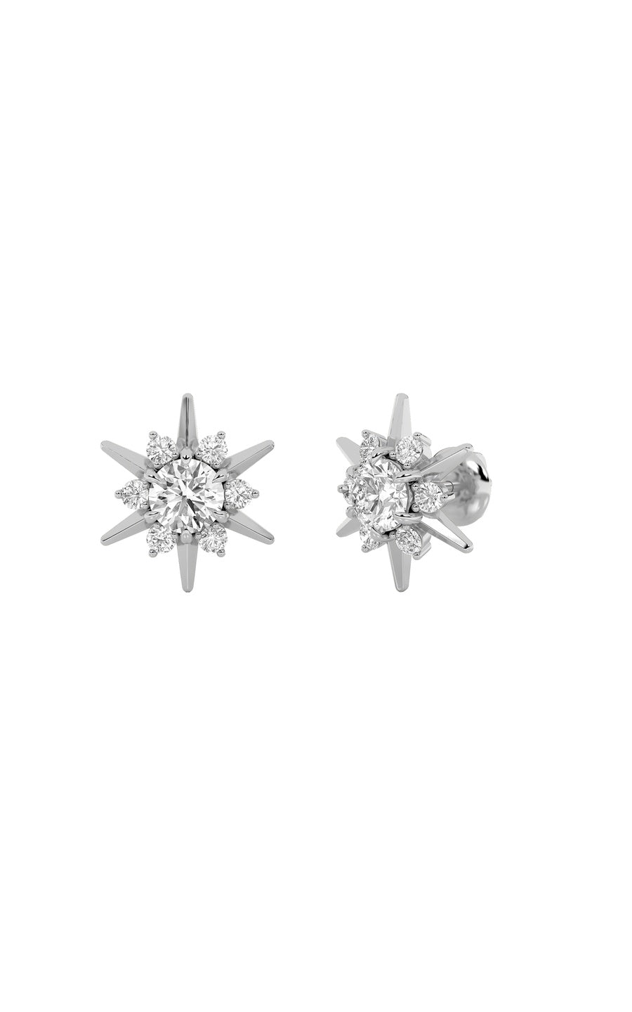 2CTW Round Shaped Lab Grown Diamond (F/VS) Astralis Earrings in 14K Gold