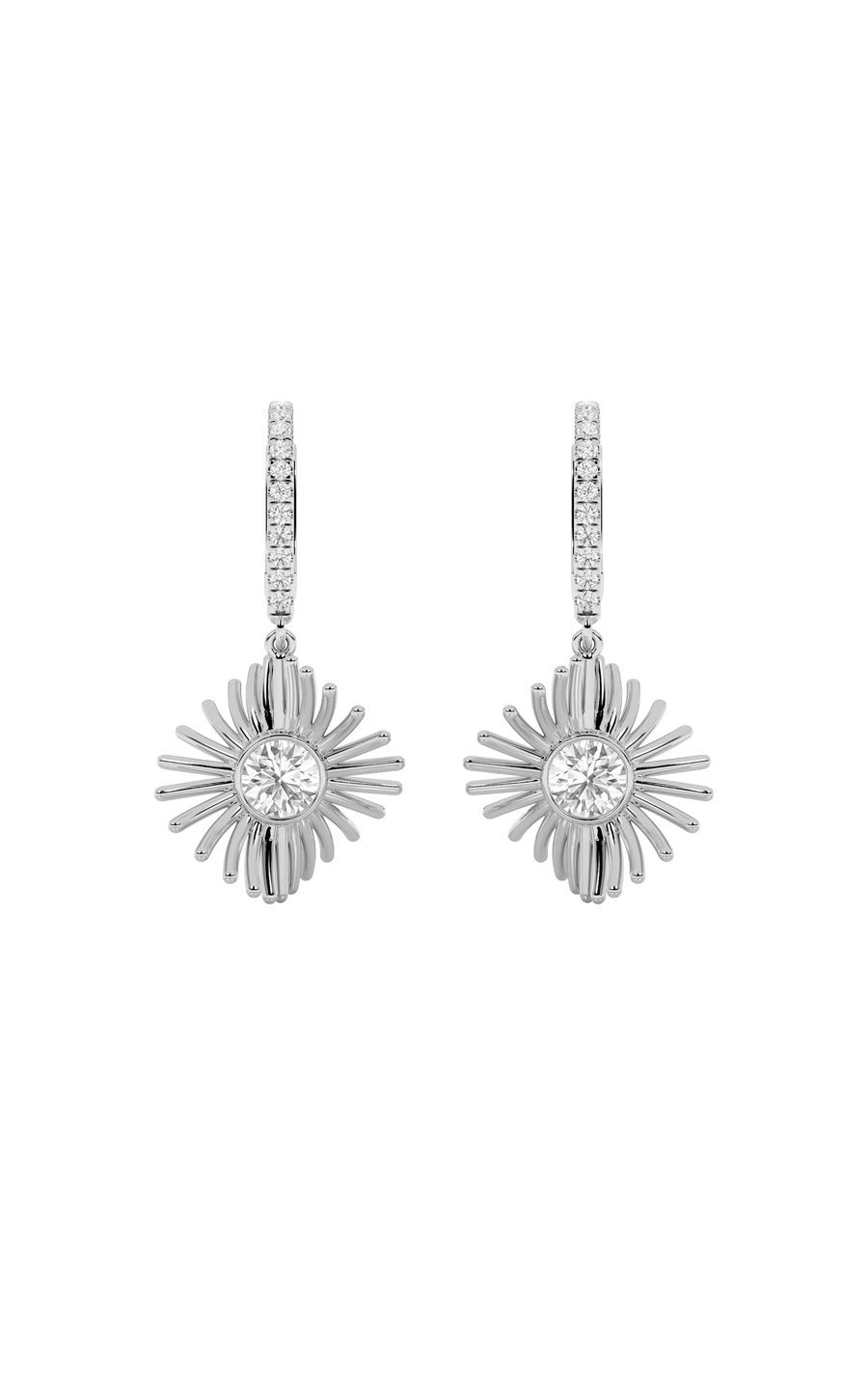 1Cttw Round Shaped Lab Grown Diamond (F/VS) DangleFashion Earrings in 14K Gold
