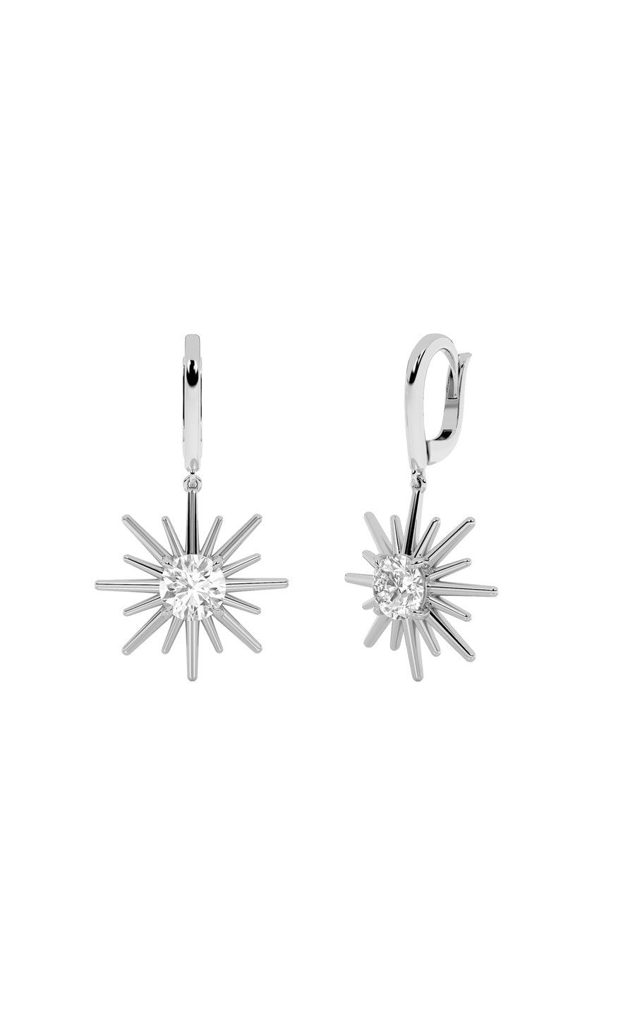 2CTW Round Shaped Lab Grown Diamond (F/VS) Astralis Earrings in 14K Gold