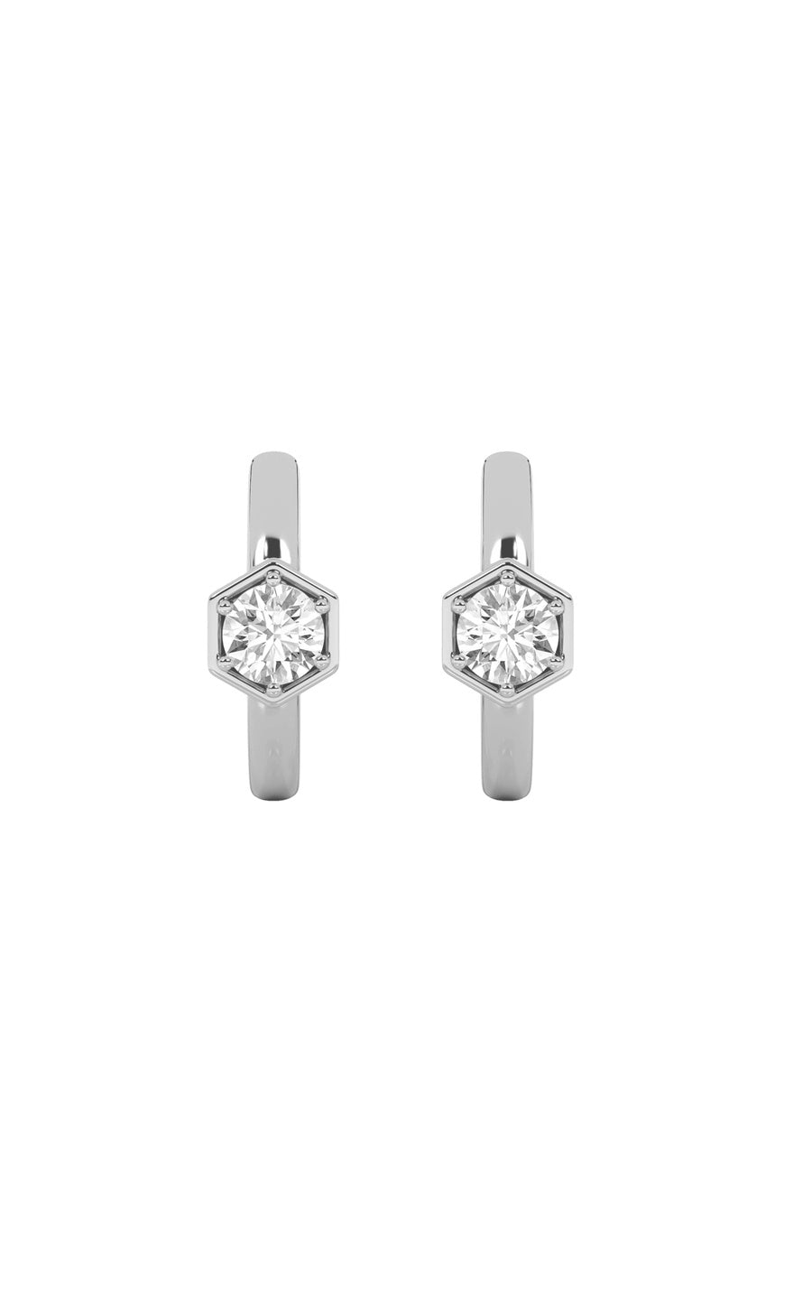0.5Cttw Round Shaped Lab Grown Diamond (F/VS) HoopEarrings in 14K Gold