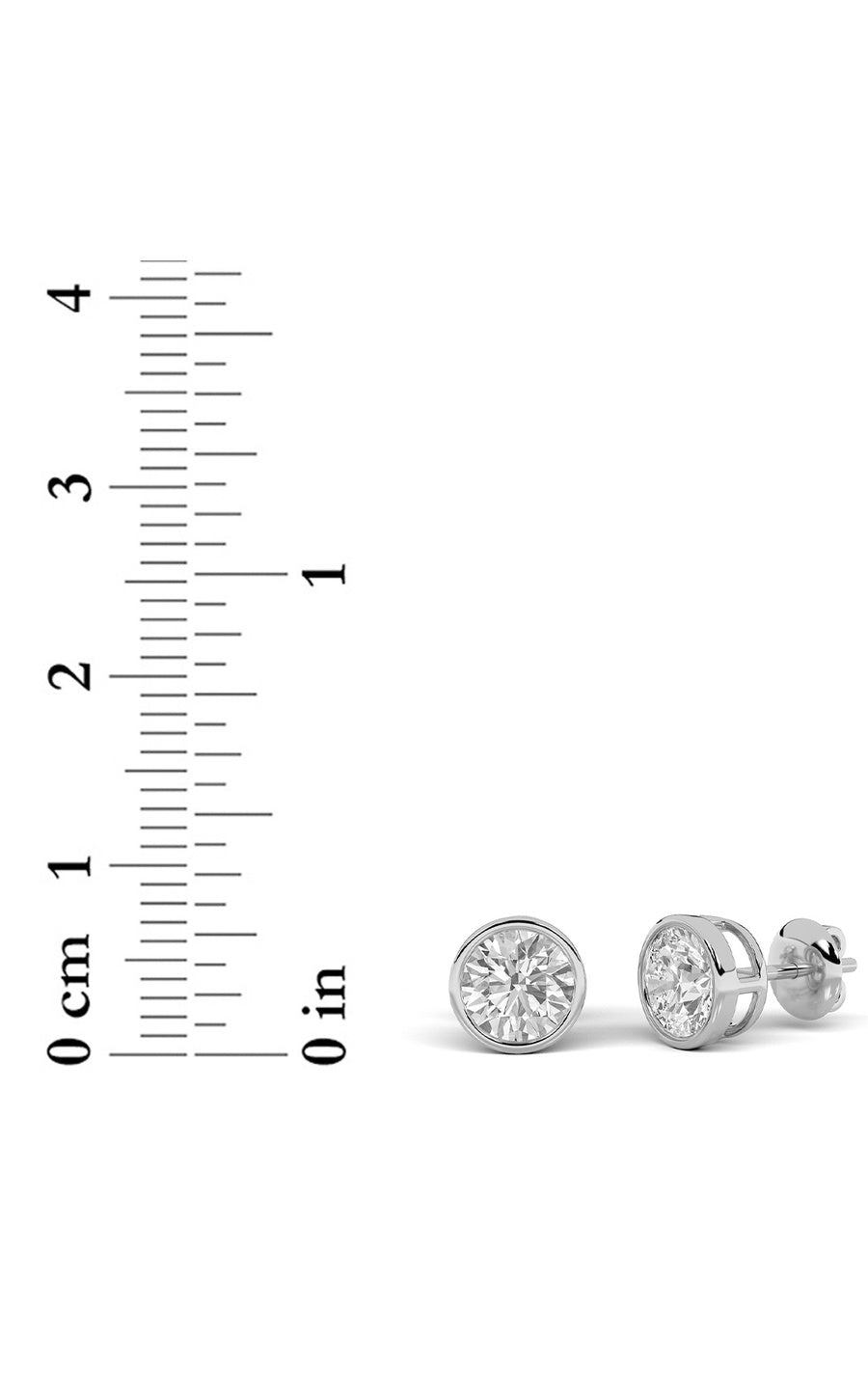 4Cttw Round Shaped Lab Grown Diamond (F/VS) Stud Earrings in 14K Gold
