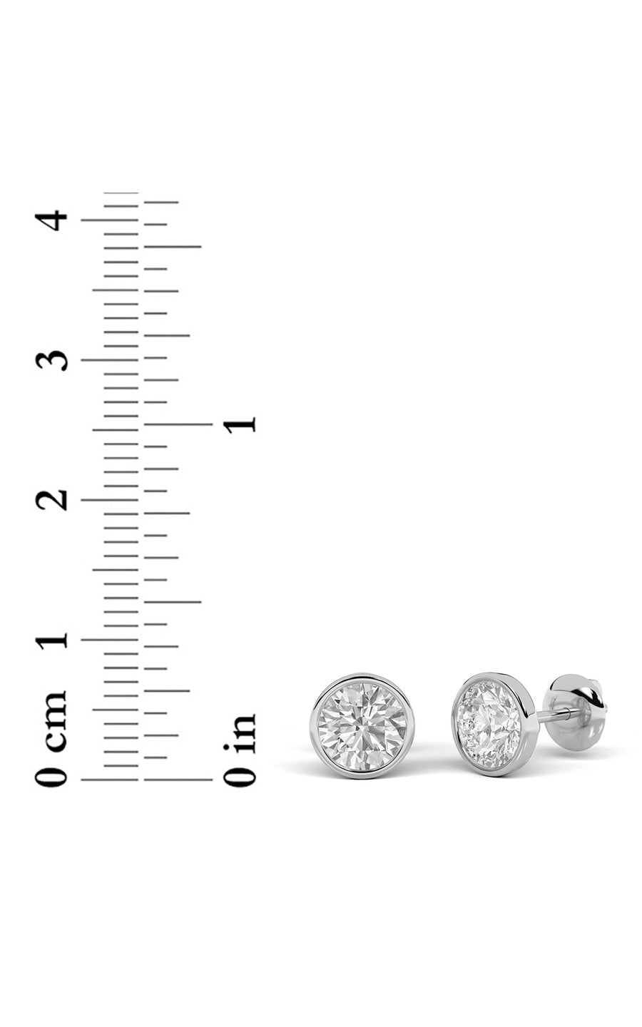 4Cttw Round Shaped Lab Grown Diamond (F/VS) Stud Earrings in 14K Gold