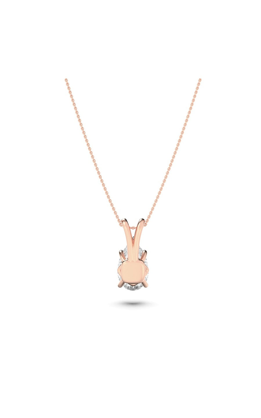 3Cttw Pear Shaped Lab Grown Diamond (F/VS) Split Bale Solitaire Pendant in 14K Gold
