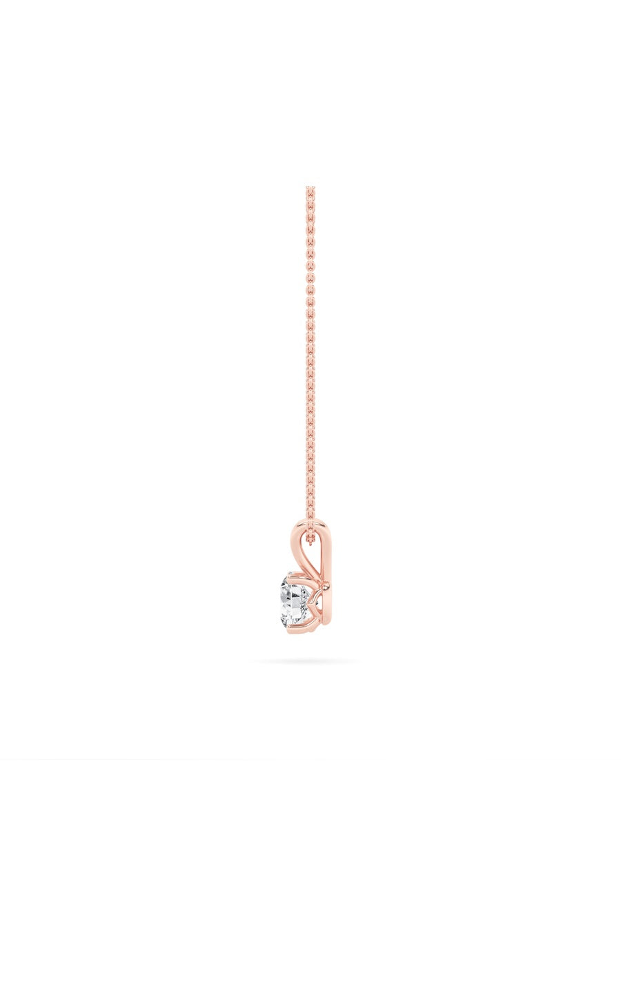 1Cttw Round Shaped Lab Grown Diamond (F/VS) SplitBale Solitaire Pendant in 14K Gold