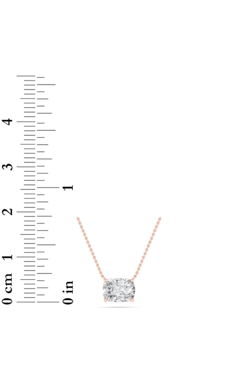 1Cttw Elongated Cushion Shaped Lab Grown Diamond (F/VS) East West Solitaire Necklace in 14K Gold
