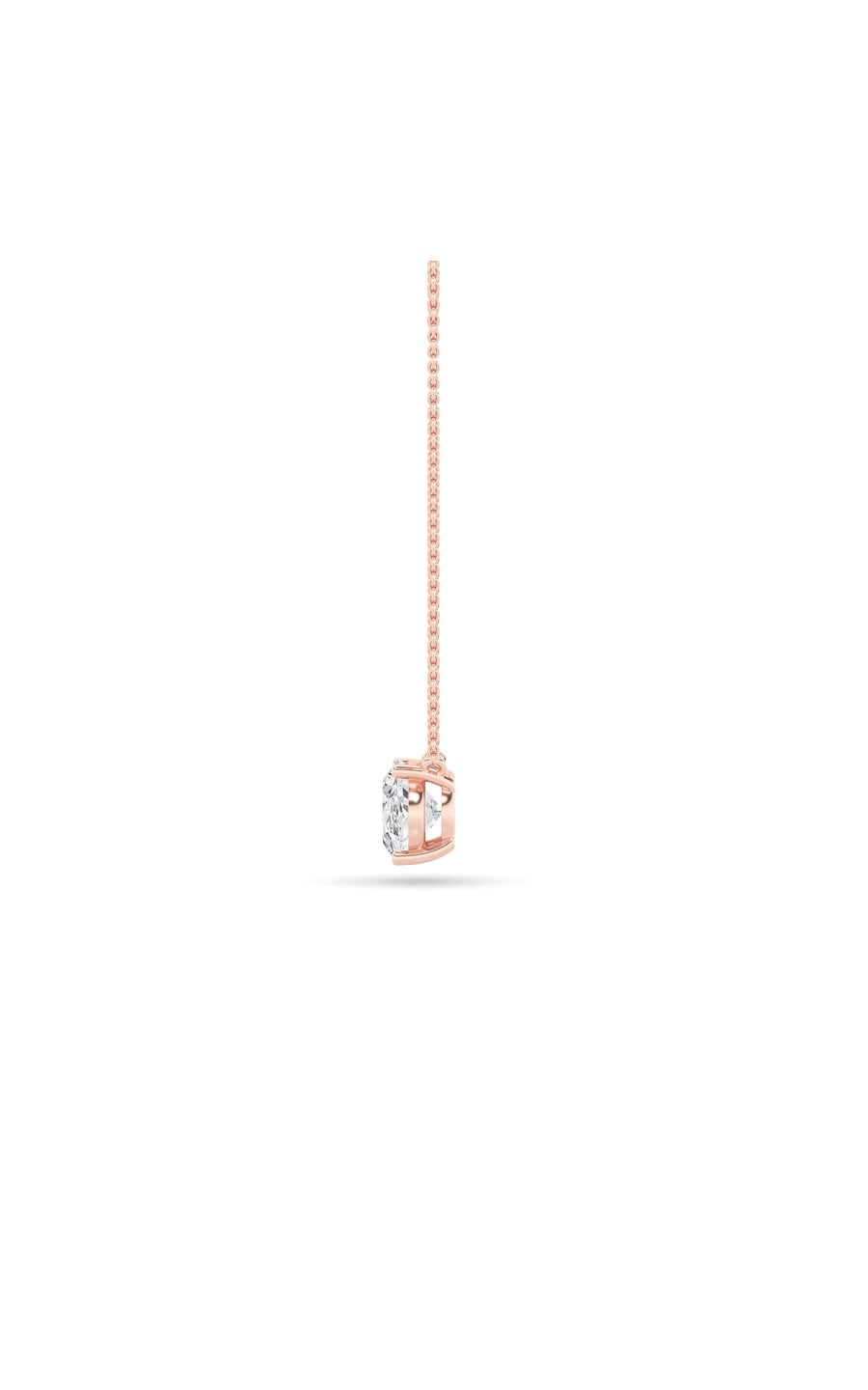 3Cttw Oval Shaped Lab Grown Diamond (F/VS) East West Solitaire Necklace in 14K Gold