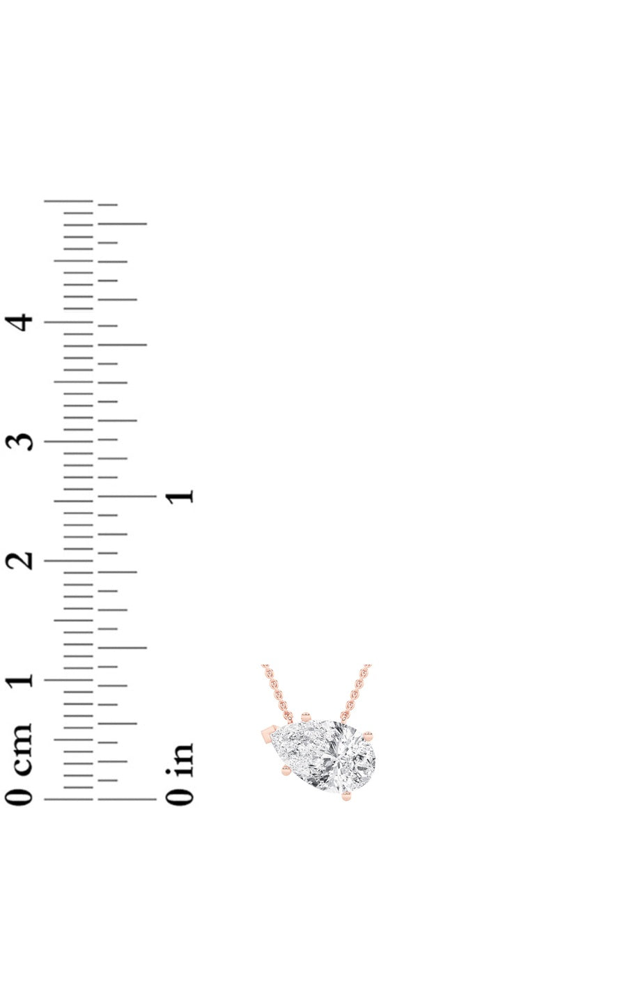1Cttw Pear Shaped Lab Grown Diamond (F/VS) East West Solitaire Necklace in 14K Gold