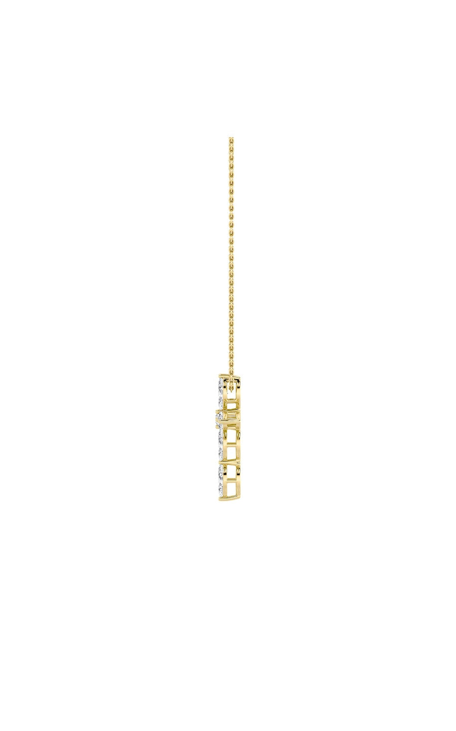 2CTW Marquise Shaped Lab Grown Diamond (F/VS) Cross Pendant in 14K Gold