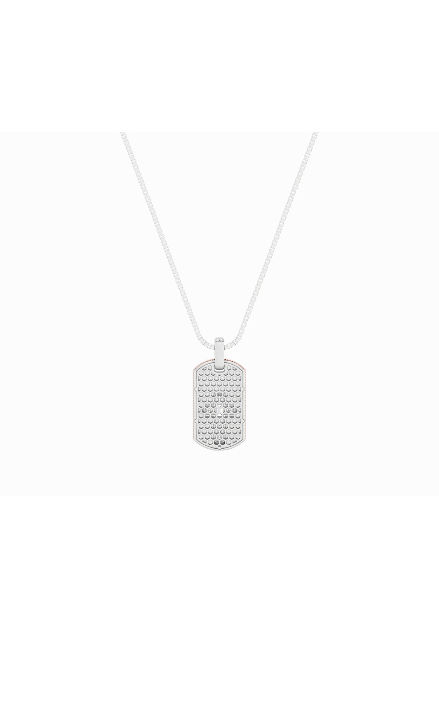1Cttw Emerald Shaped Lab Grown Diamond (F/VS) DogTag Pendant in 14K Gold
