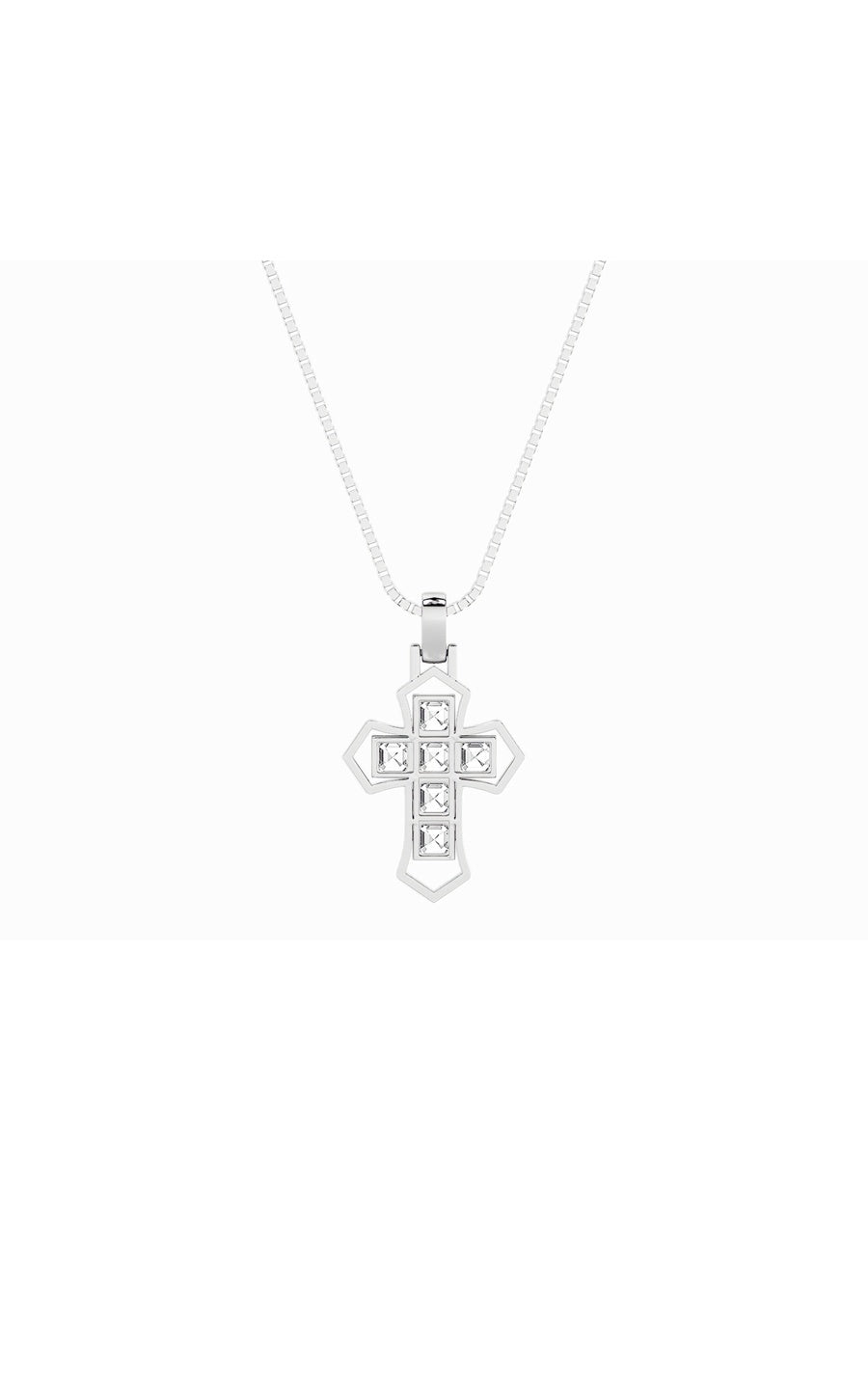 6Cttw Asscher Shaped Lab Grown Diamond (F/VS) Cross Pendant in 14K Gold