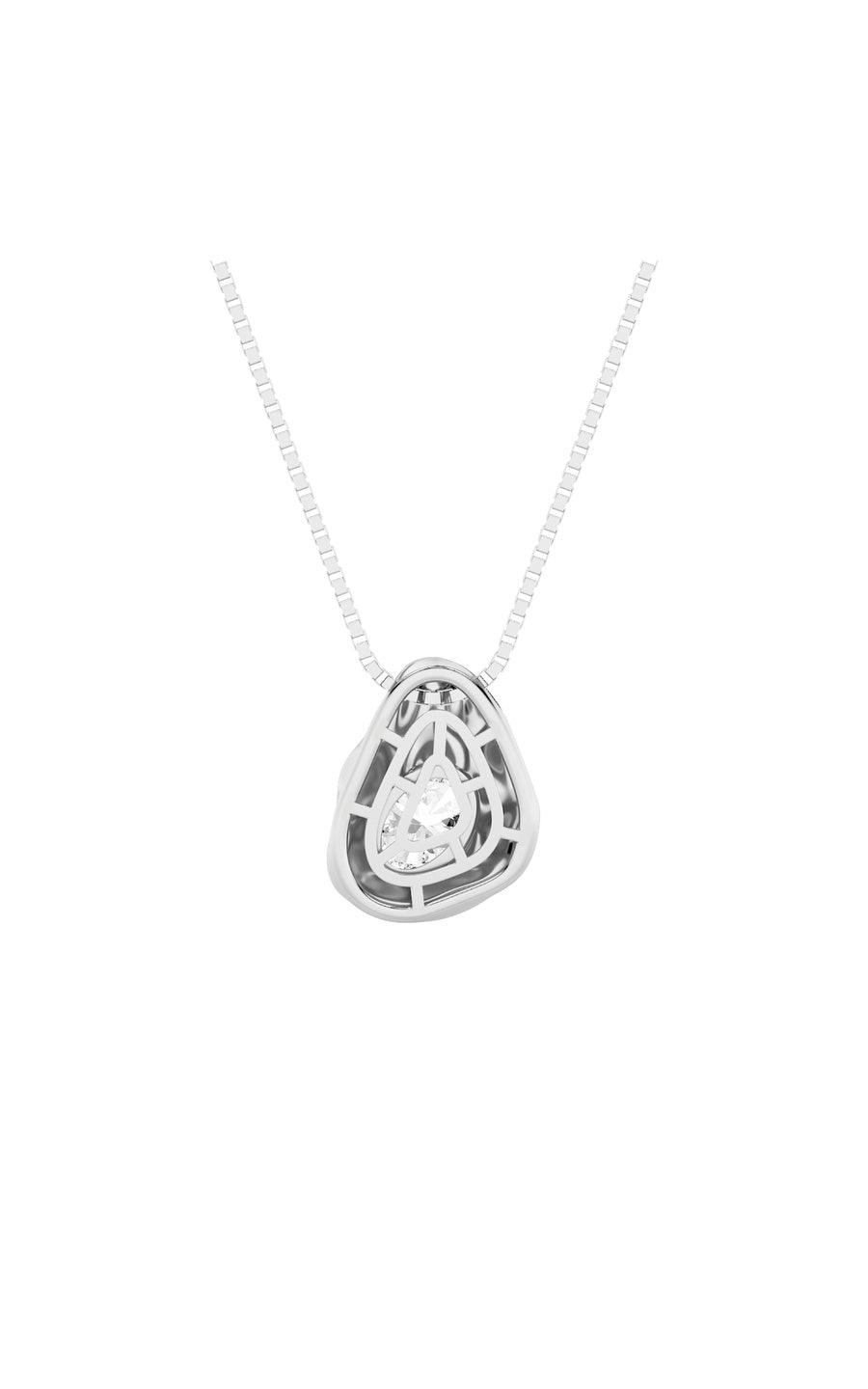 1Cttw Oval Shaped Lab Grown Diamond (F/VVS) Organic Design Solitaire Pendant in 14K Gold