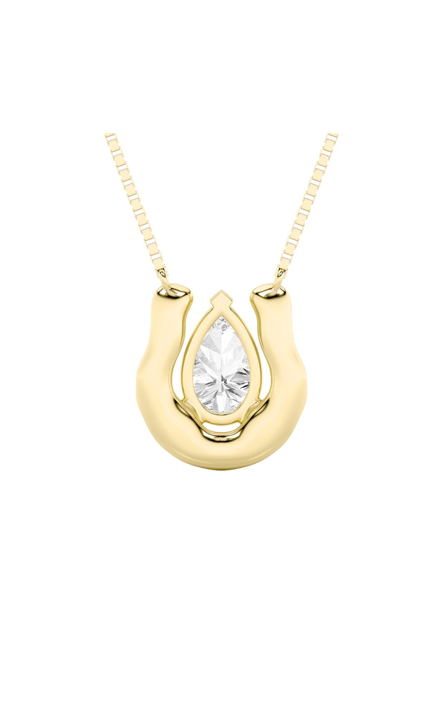 1Cttw Pear Shaped Lab Grown Diamond (F/VS) Necklace in 14K Gold