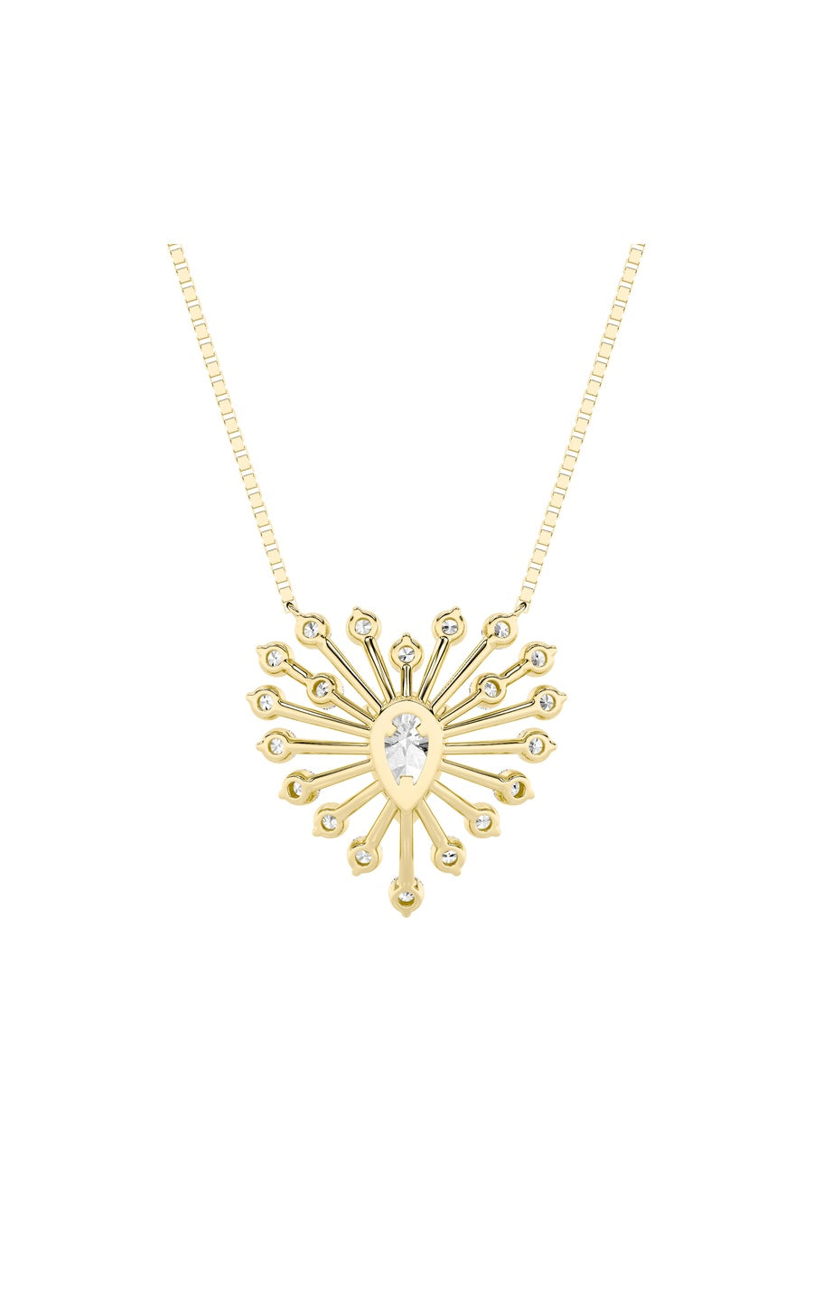 1.5Cttw Pear Shaped Lab Grown Diamond (F/VS) Astralis Necklace in 14K Gold