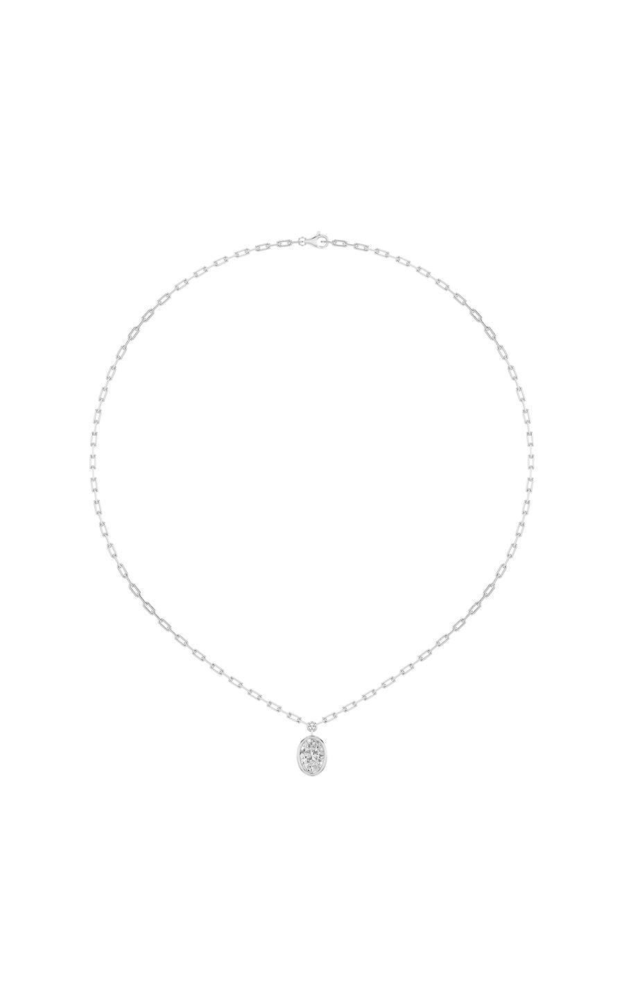 2Cttw Oval Shaped Lab Grown Diamond (F/VS) StrataChic Collection Necklace in 14K Gold