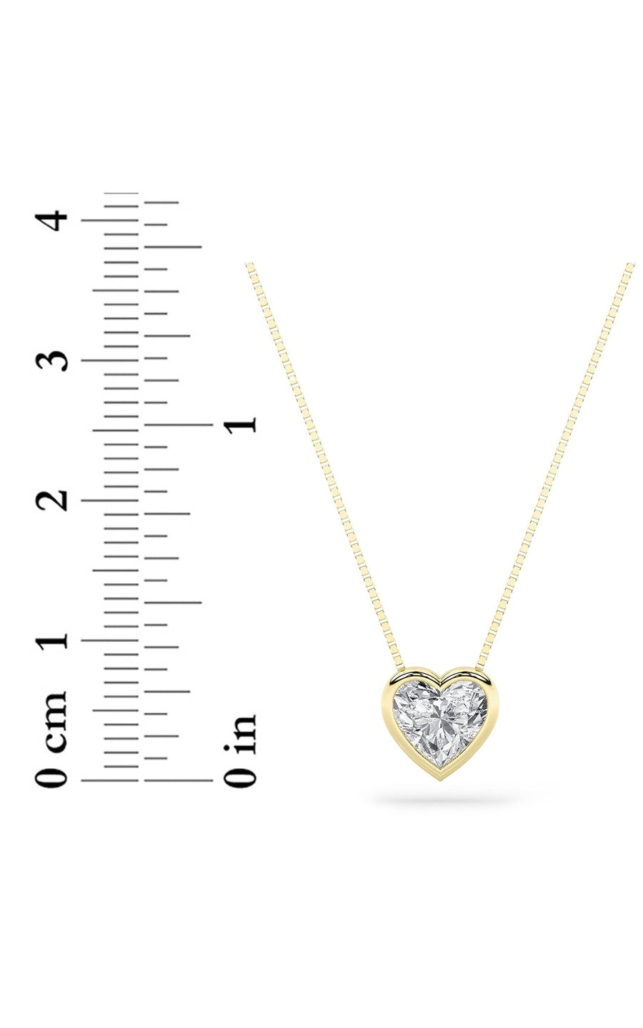 1Cttw Heart Shaped Lab Grown Diamond (F/VS) BezelSet Solitaire Pendant in 14K Gold