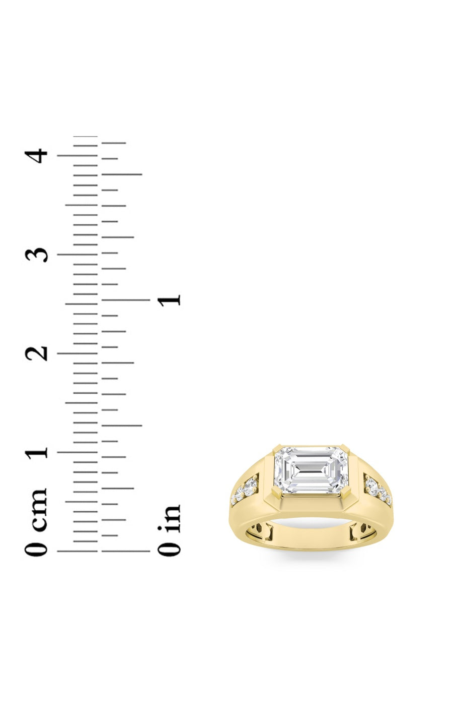 3.25CTW Emerald Shaped Lab Grown Diamond (F/VS) Ring in 14K Gold