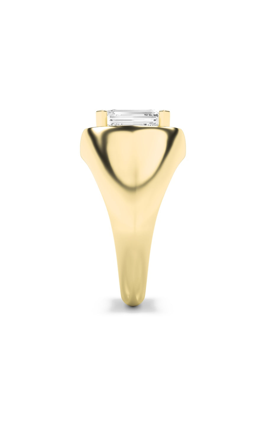 3CTW Emerald Shaped Lab Grown Diamond (F/VS) Men's Ring in 14K Gold