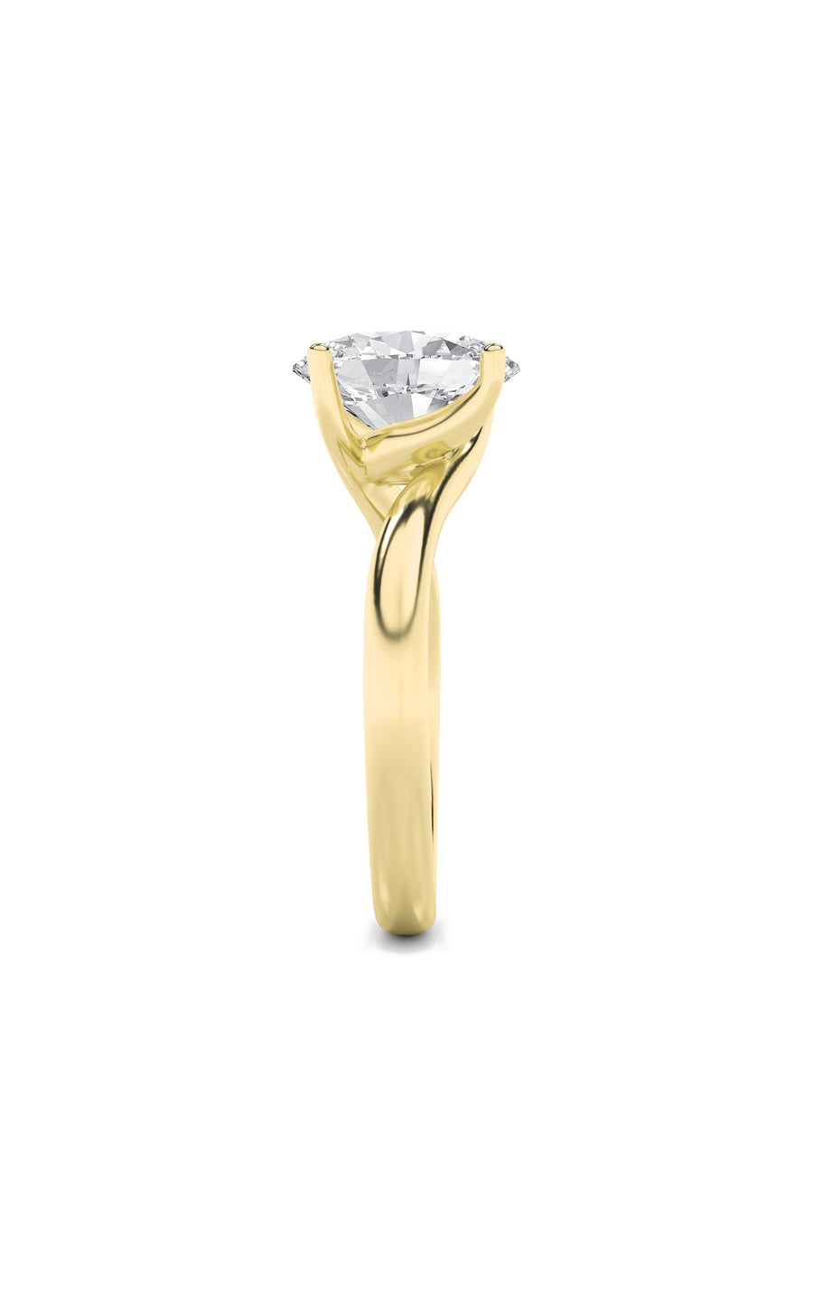 1Cttw Oval Shaped Lab Grown Diamond (F/VS) BypassShank Engagement Ring in 14K Gold