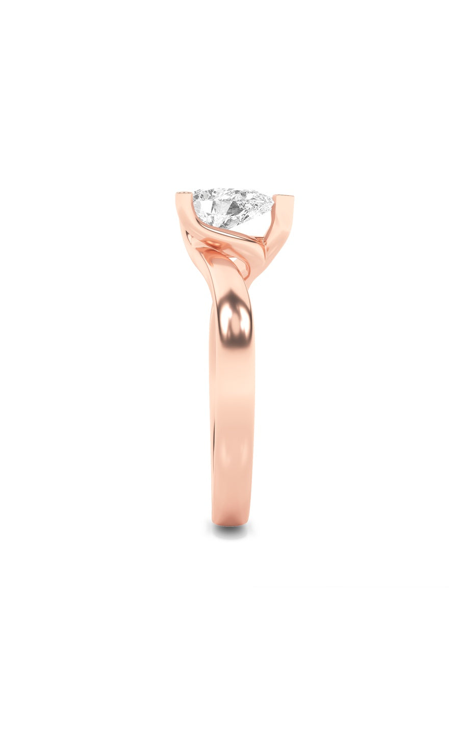 2Cttw Pear Shaped Lab Grown Diamond (F/VS) BypassShank Engagement Ring in 14K Gold