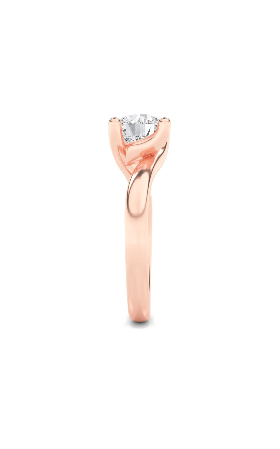 1Cttw Round Shaped Lab Grown Diamond (F/VS) BypassShank Engagement Ring in 14K Gold