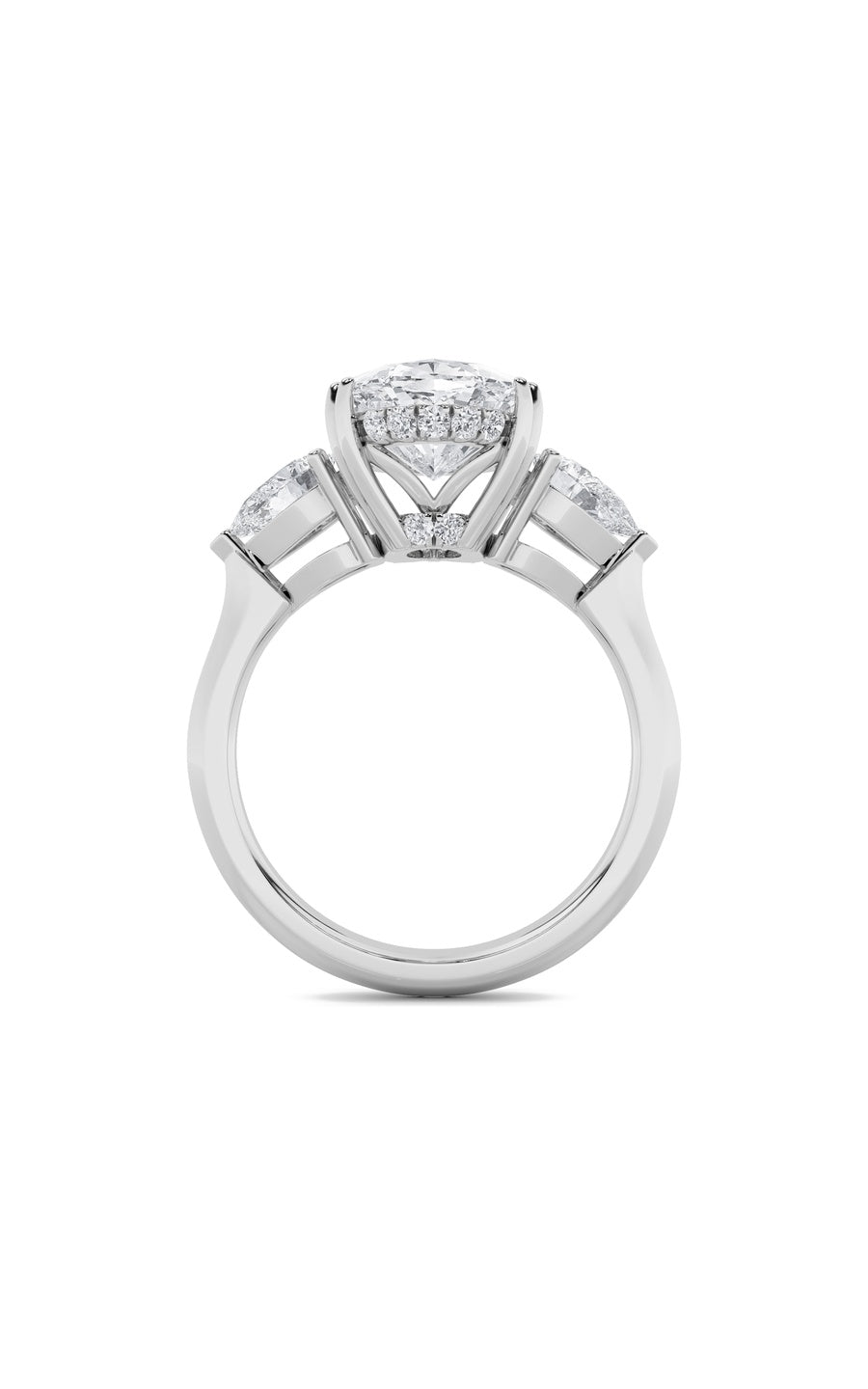 6.5Cttw Oval Shaped Lab Grown Diamond (F/VS) BoldStatement Accented Ring in 14K Gold