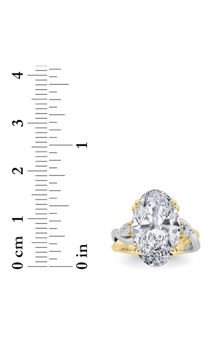 6.25Cttw Oval Shaped Lab Grown Diamond (F/VS) Bold Accented Engagement Ring in 14K Gold